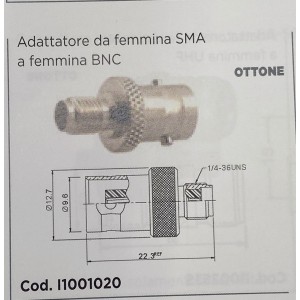 ADATTATORE DA FEMMINA SMA A FEMMINA BNC cod.1001020