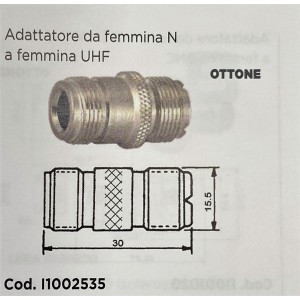 ADATTATORE DA FEMMINA N A FEMMINA UHF cod.1002535