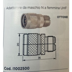 ADATTATORE DA MASCHIO N A FEMMINA UHF cod.1002500
