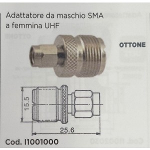 ADATTATORE DA MASCHIO SMA A FEMMINA UHF cod. 1001000