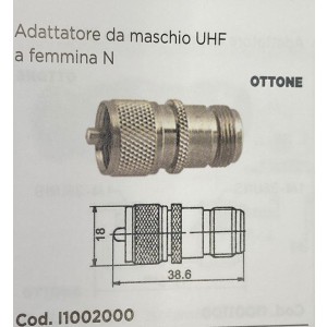 ADATTATORE DA MASCHIIO UHF A FEMMINA N cod.1002000