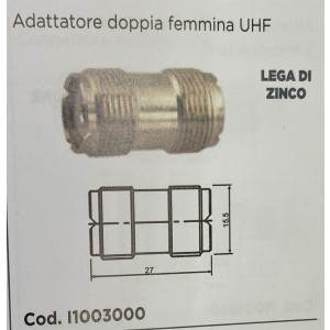 ADATTATORE DOPPIA FEMMINA UHF cod. 1003000